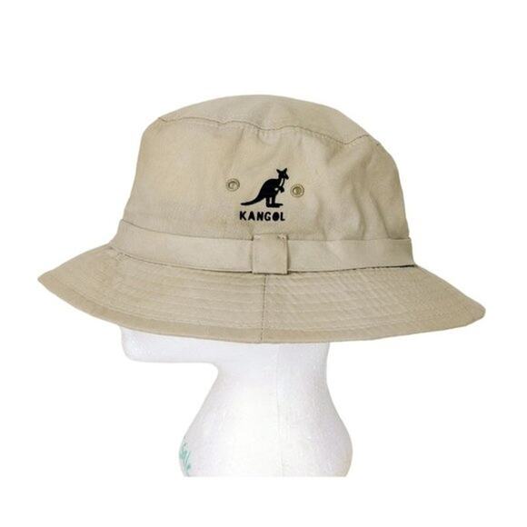 Vintage Kangol Khaki Bucket Hat Unisex Y2K 90s Gorpcore Streetwear Festival - Picture 1 of 7